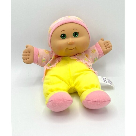 CPK Cabbage Patch Doll Yellow Outfit Green Eyes CPK Plush 11" Toy - Picture 1 of 7